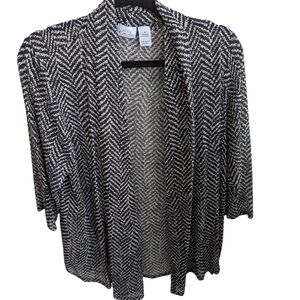 Kim Rogers Black and White Chevron Cardigan